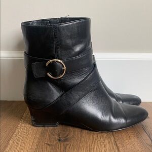 Nine West Black Ankle Booties with Gold Buckle